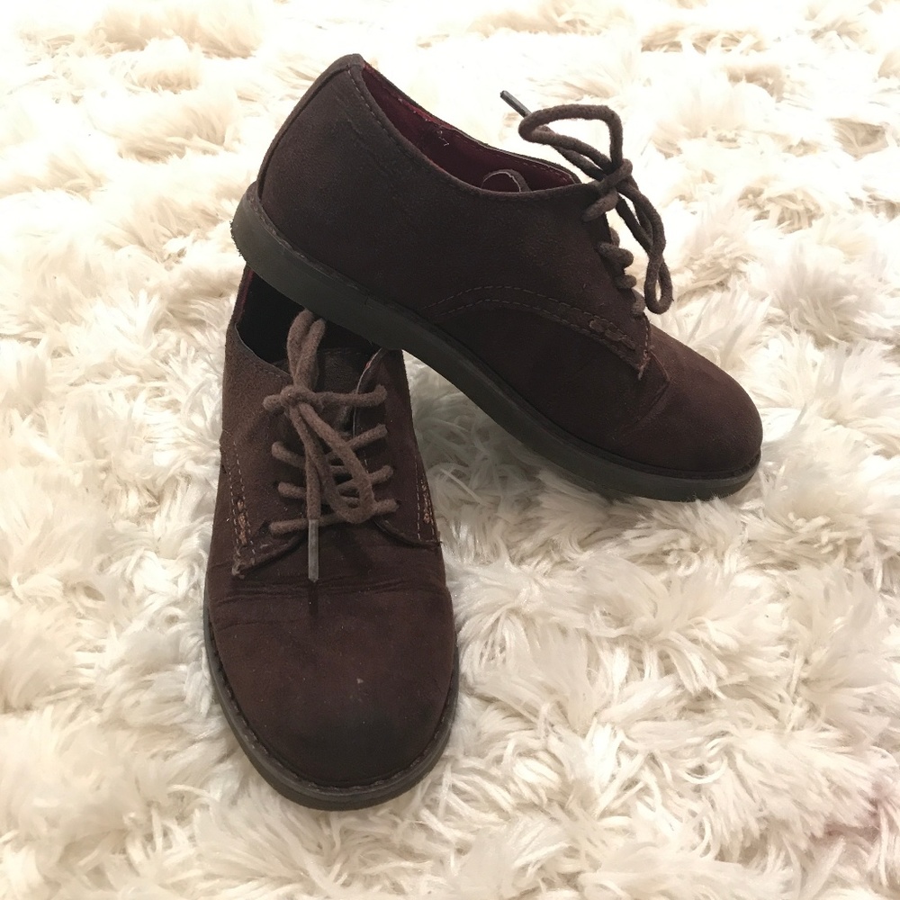 Cole Haan "Lil Shane" Boys Brown Suede Oxfords